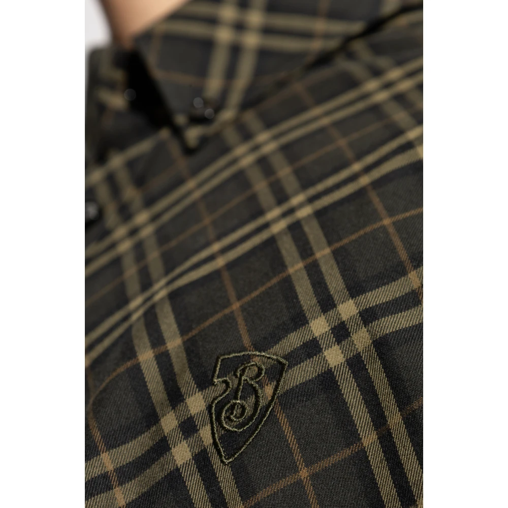 Burberry Geruite overhemd Green Heren
