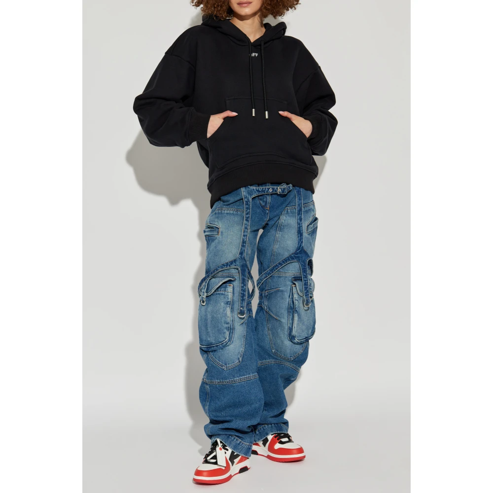 Off White Hoodie Black Dames