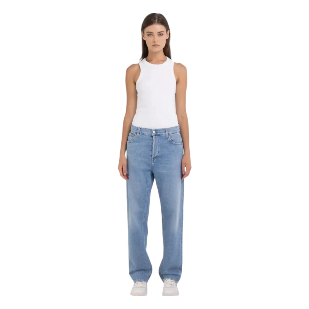 Replay Jaylie Wide Leg Jeans Blue Dames