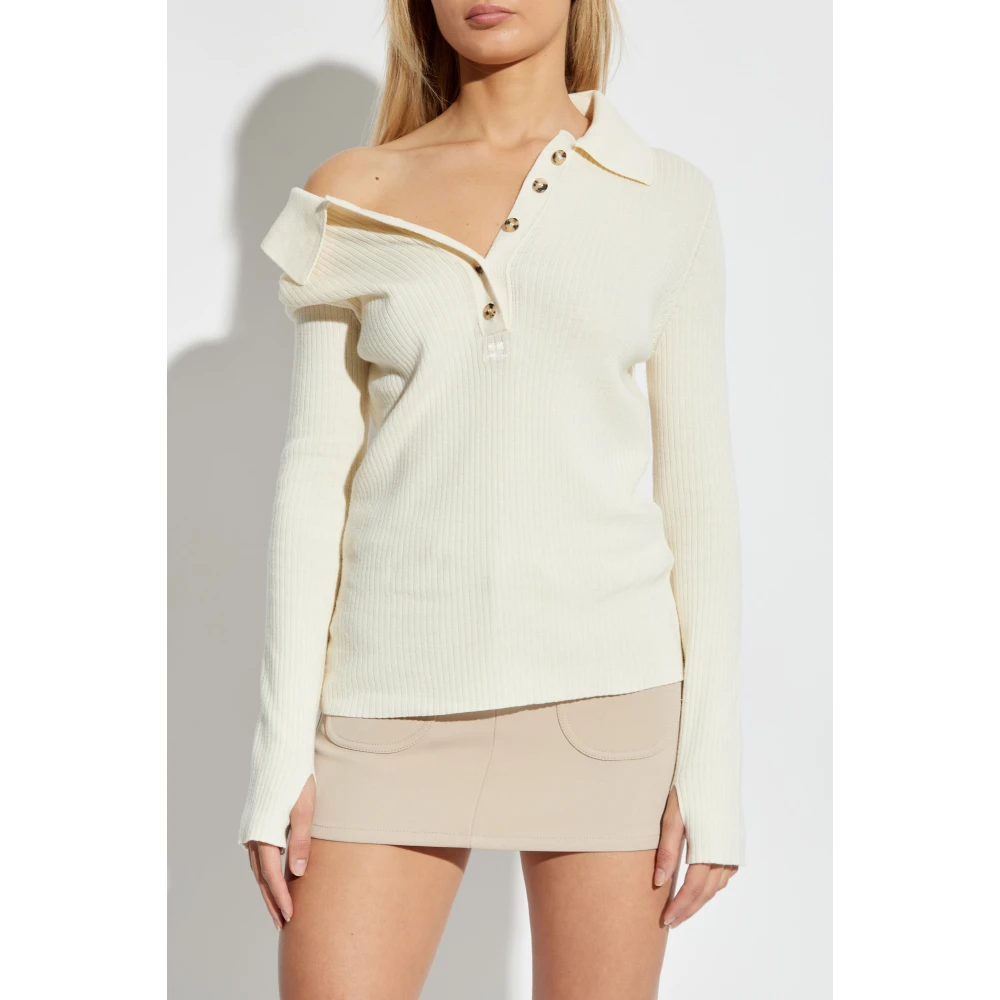 Courrèges Geribbelde trui Beige Dames