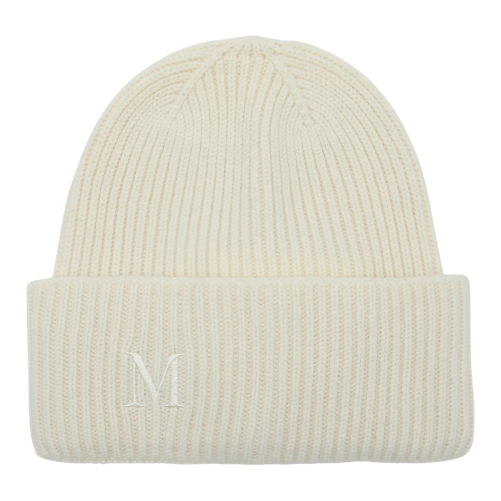 Max Mara Stijlvolle Beanie Hoed White Dames