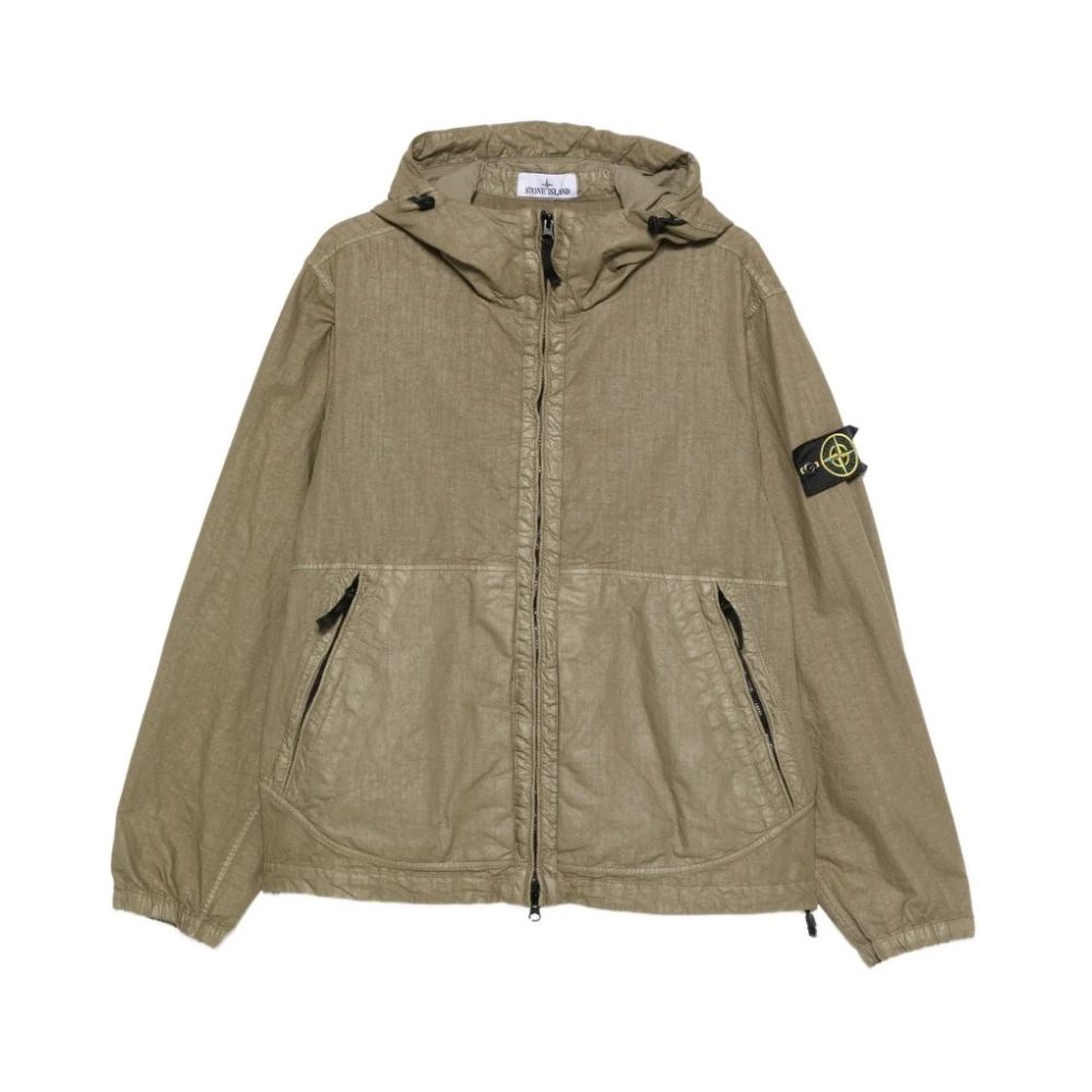 Stone Island Green Light Jackets, Male, M, -Look Panama-Tc Nylon Jacket