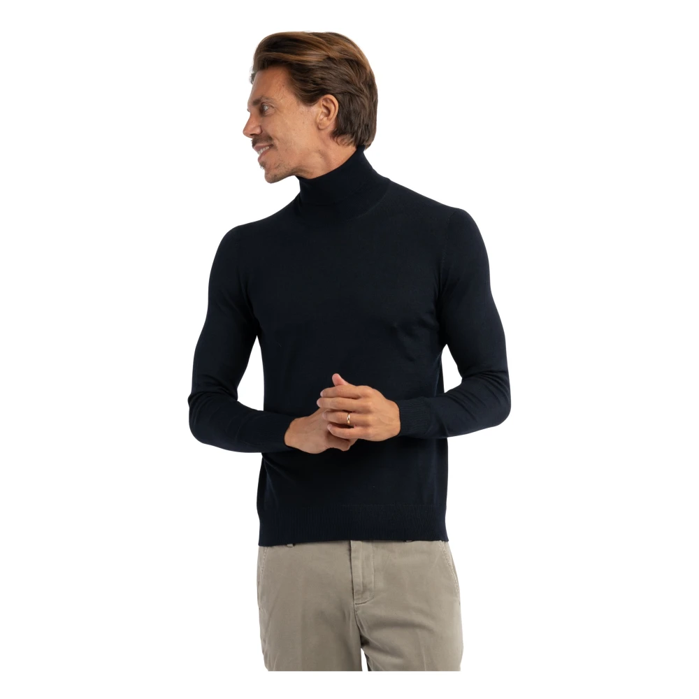 Gran Sasso Blauwe Coltrui in Extrafijne Wol Blue Heren