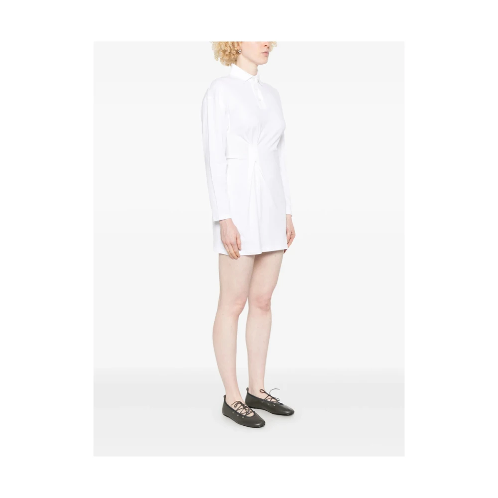 Gimaguas Witte Polo Jurk met Plooien White Dames