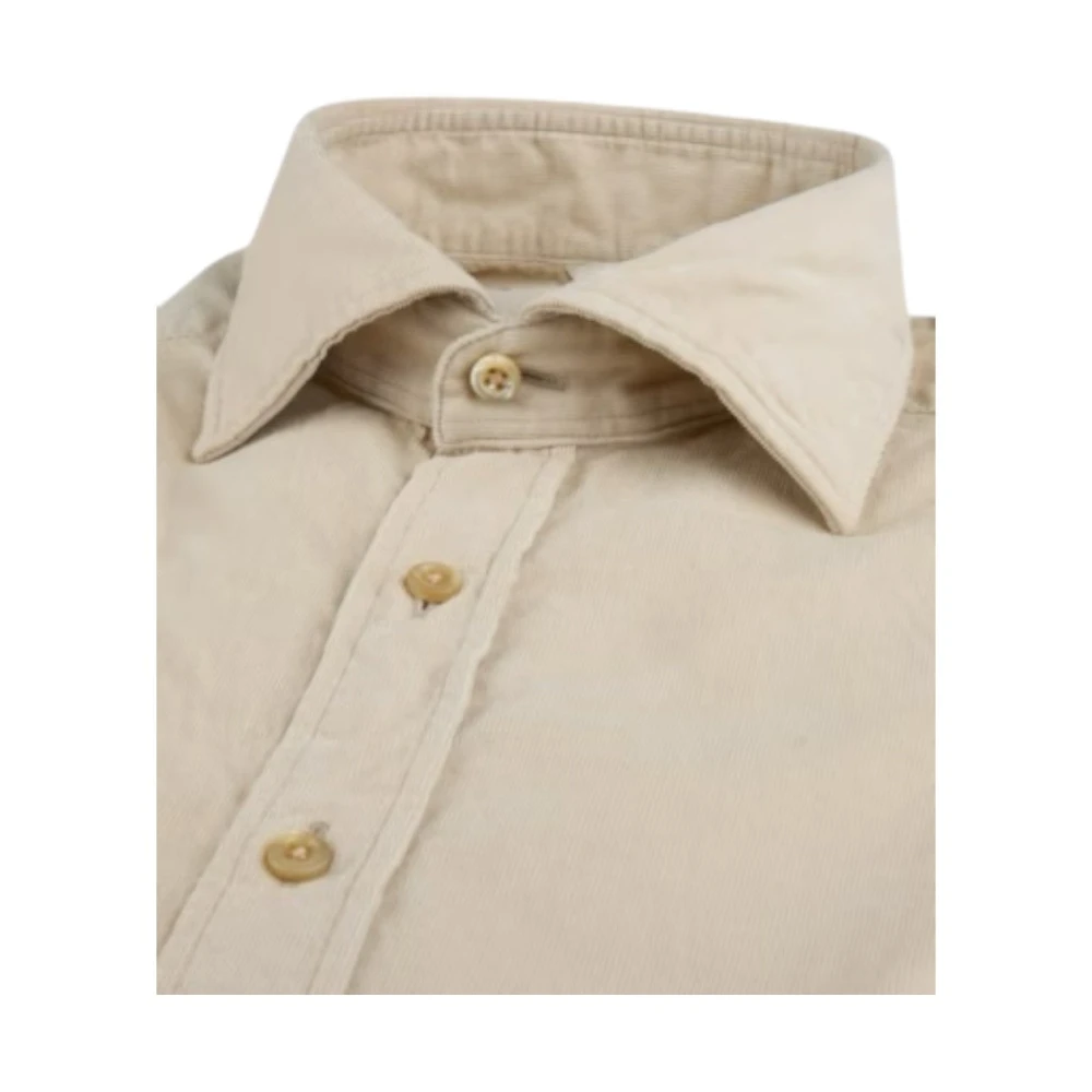 Stenströms Beige Corduroy Slim Fit Overhemd Beige Heren