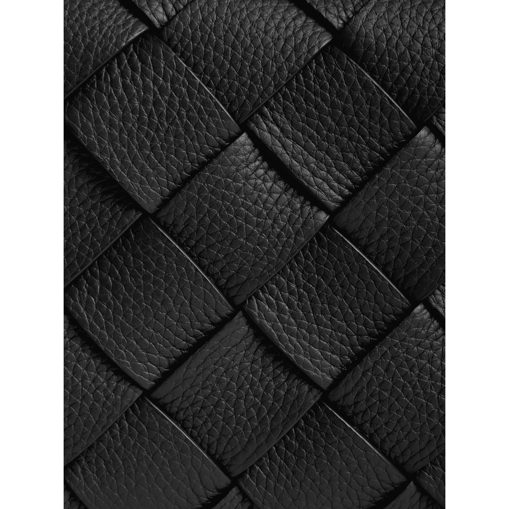 Bottega Veneta Zwarte Cross-body Tas met Intreccio Motief Black Heren