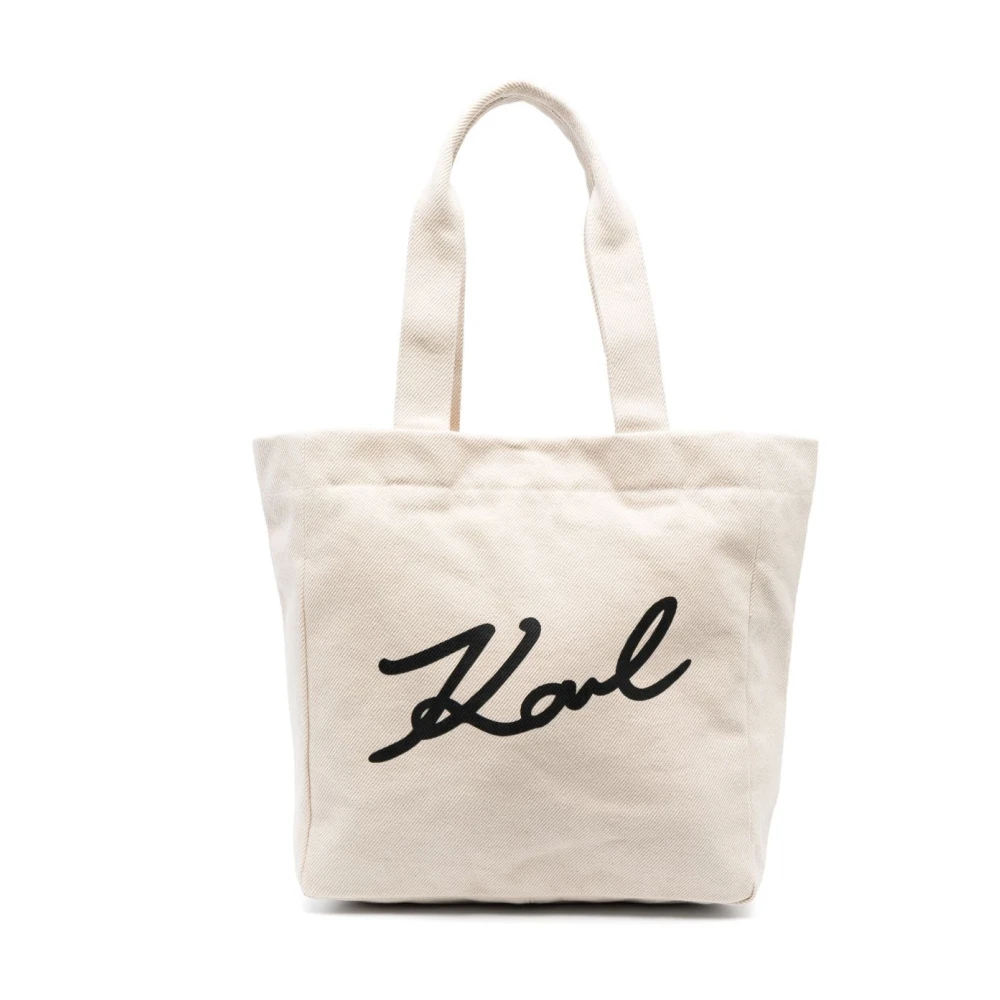 Karl Lagerfeld Canvas Shopper Väska White, Dam