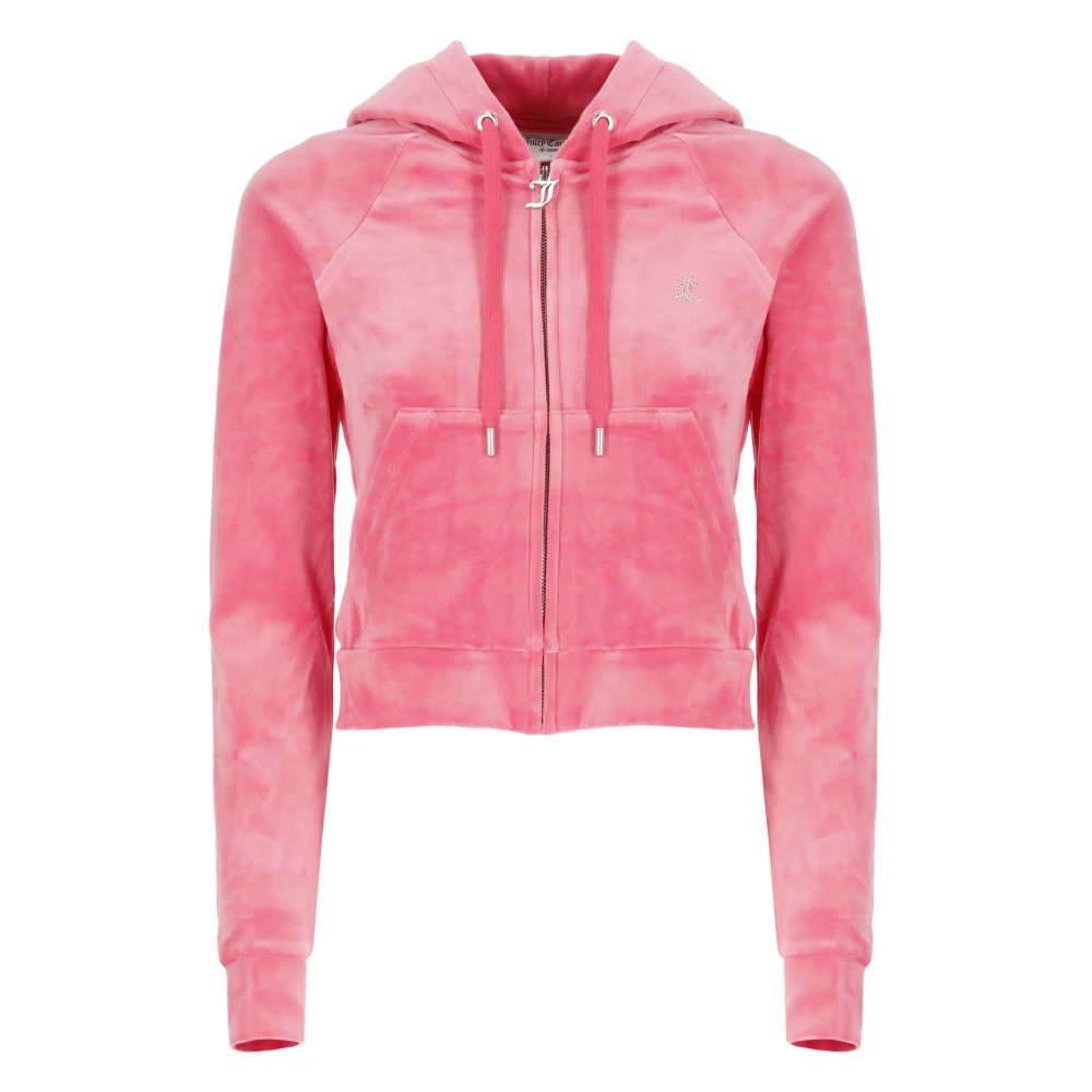 Juicy Couture Rosa Hoodie med Strass Logo Pink, Dam