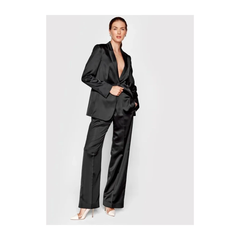 Calvin Klein Duchess Satin Regular Fit Broek Black Dames