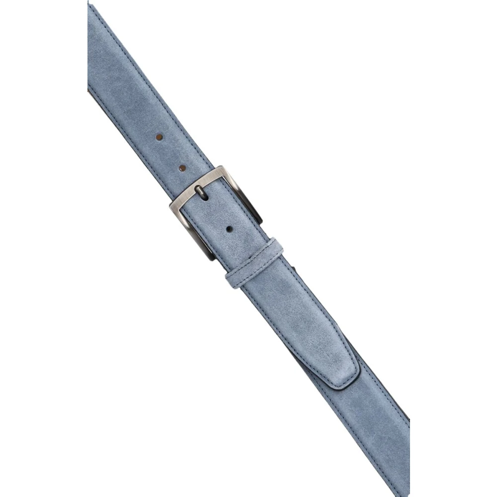 Floris van Bommel Blauwe Leren Riem Stijlvolle Upgrade Blue Heren