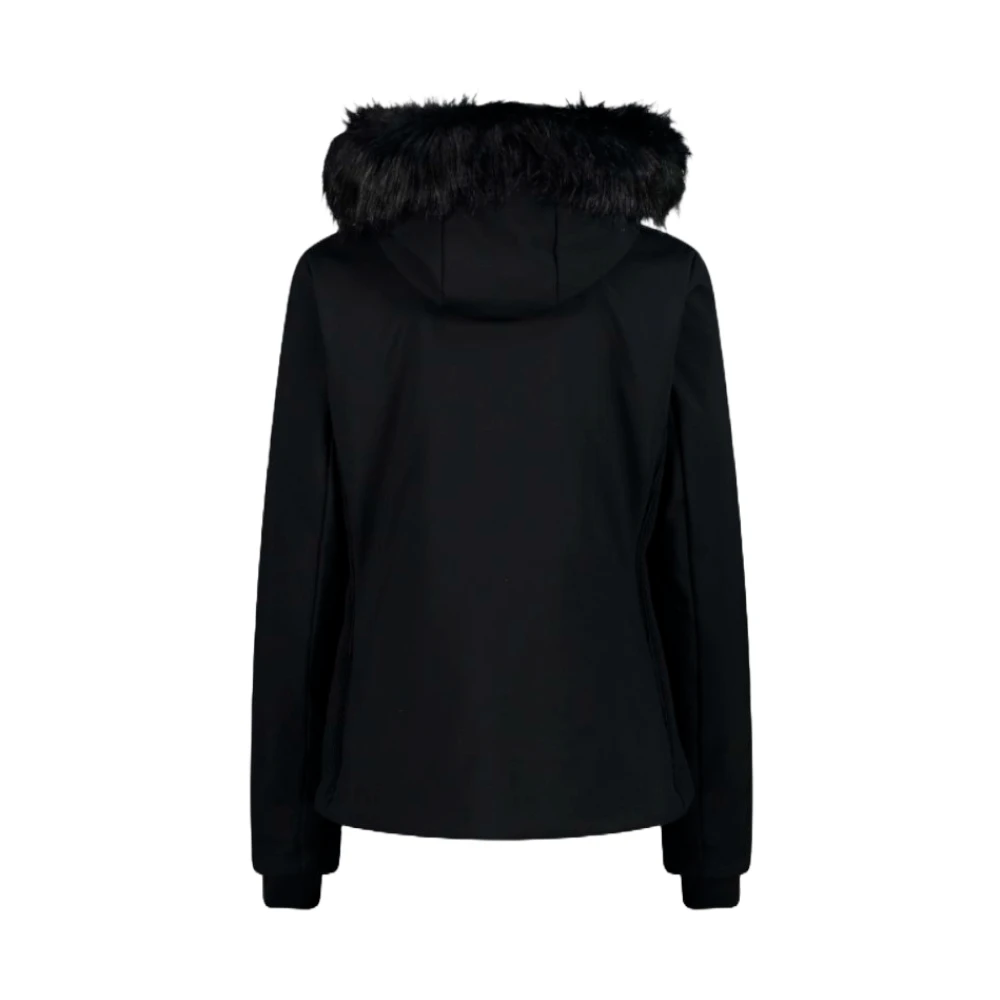 CMP Zwarte Winterjas met Nepbont Black Dames