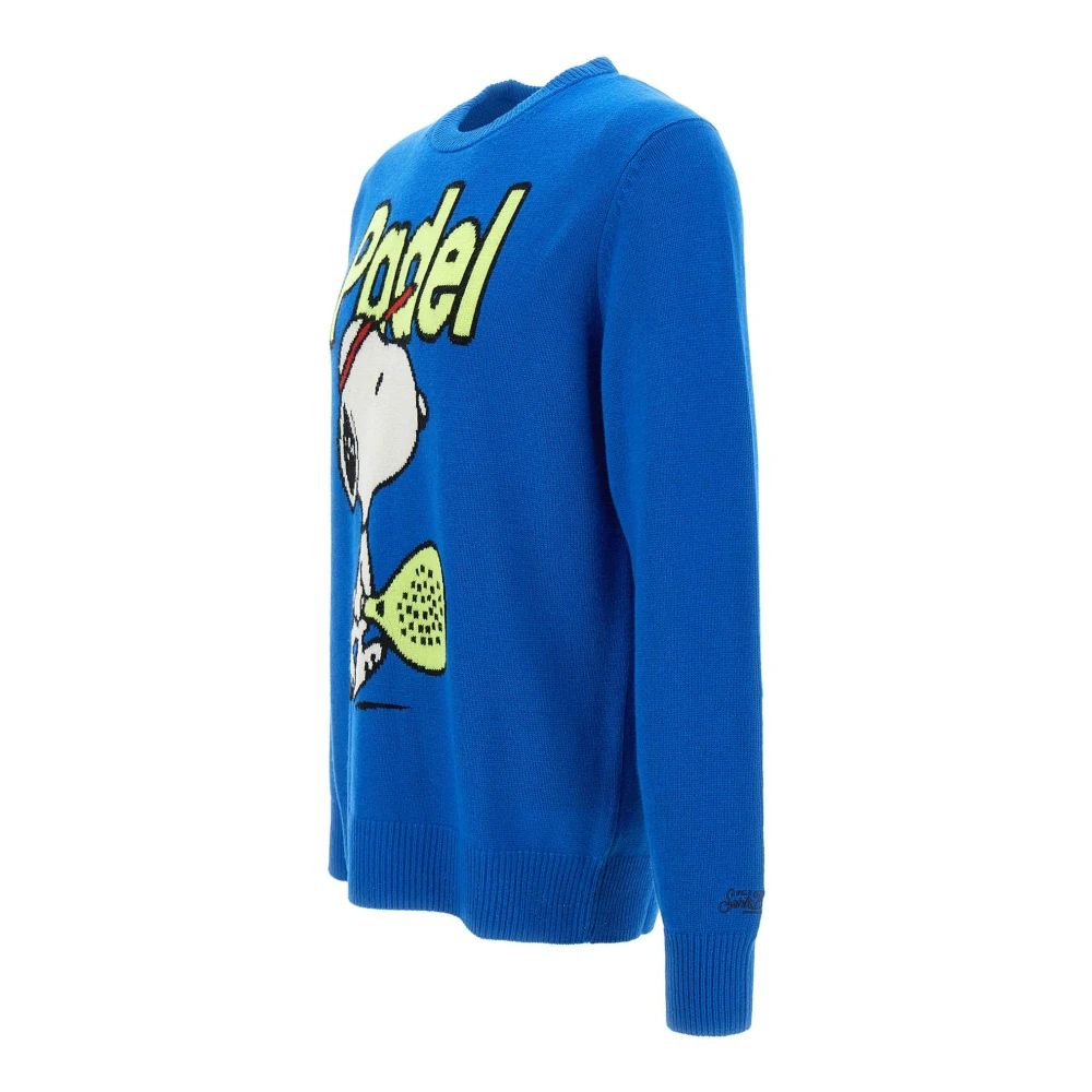 MC2 Saint Barth Snoopy Padel Lover Wollen Trui Blue Heren