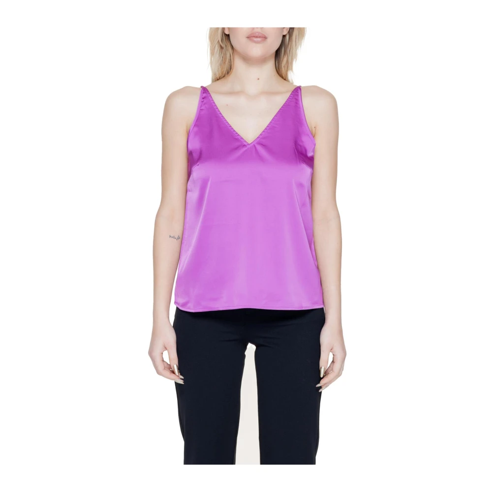 Vila Women's Purple Strappy Sweetheart Neckline Cami Top Small
