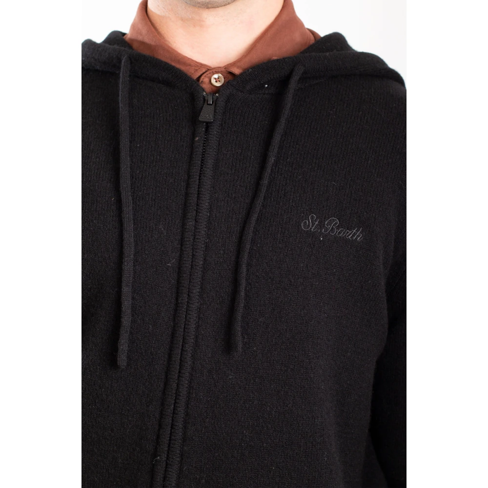 MC2 Saint Barth Lamswol Hoodie in Notting Stijl Black Heren