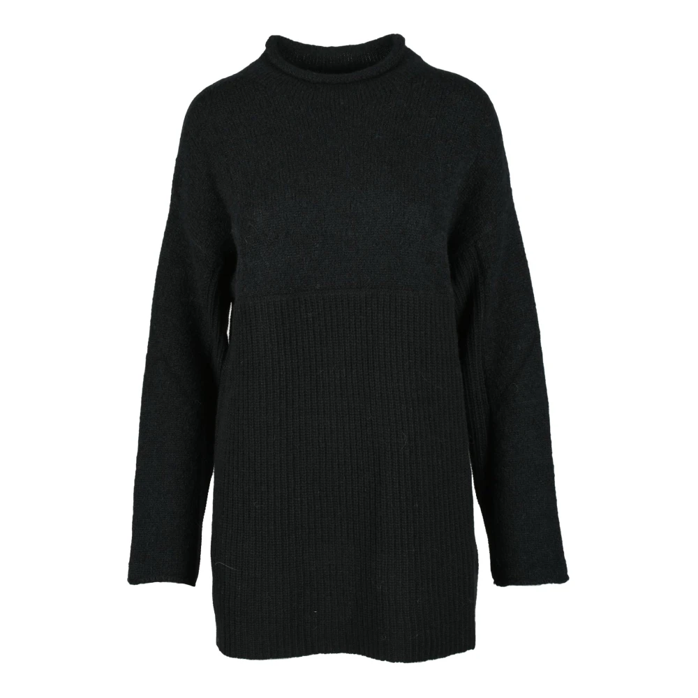 Alpha Studio Zachte Alpaca Wolmix Trui Black Dames