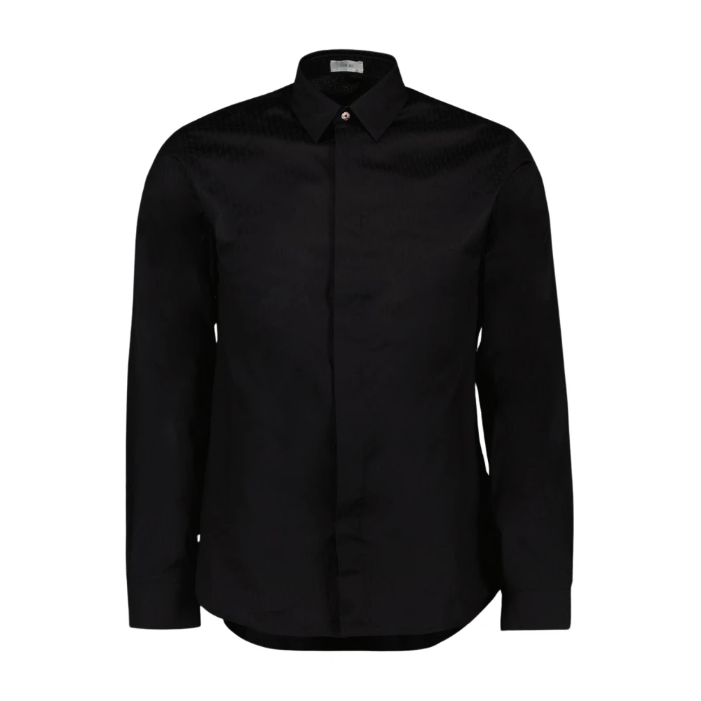 Dior Zwarte Katoenen Klassieke Overhemd Black Heren