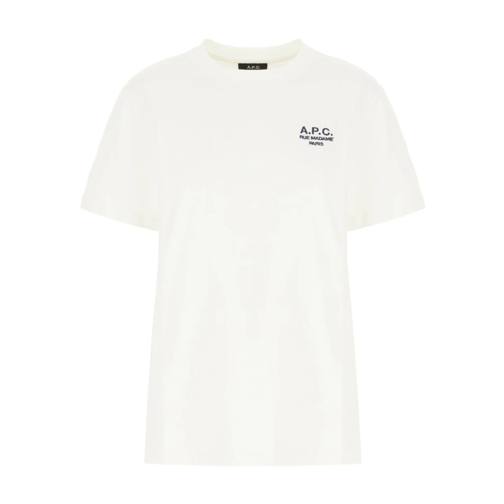 A.p.c. Men's White T-Shirts, L, Embroidered Logo T-Shirt