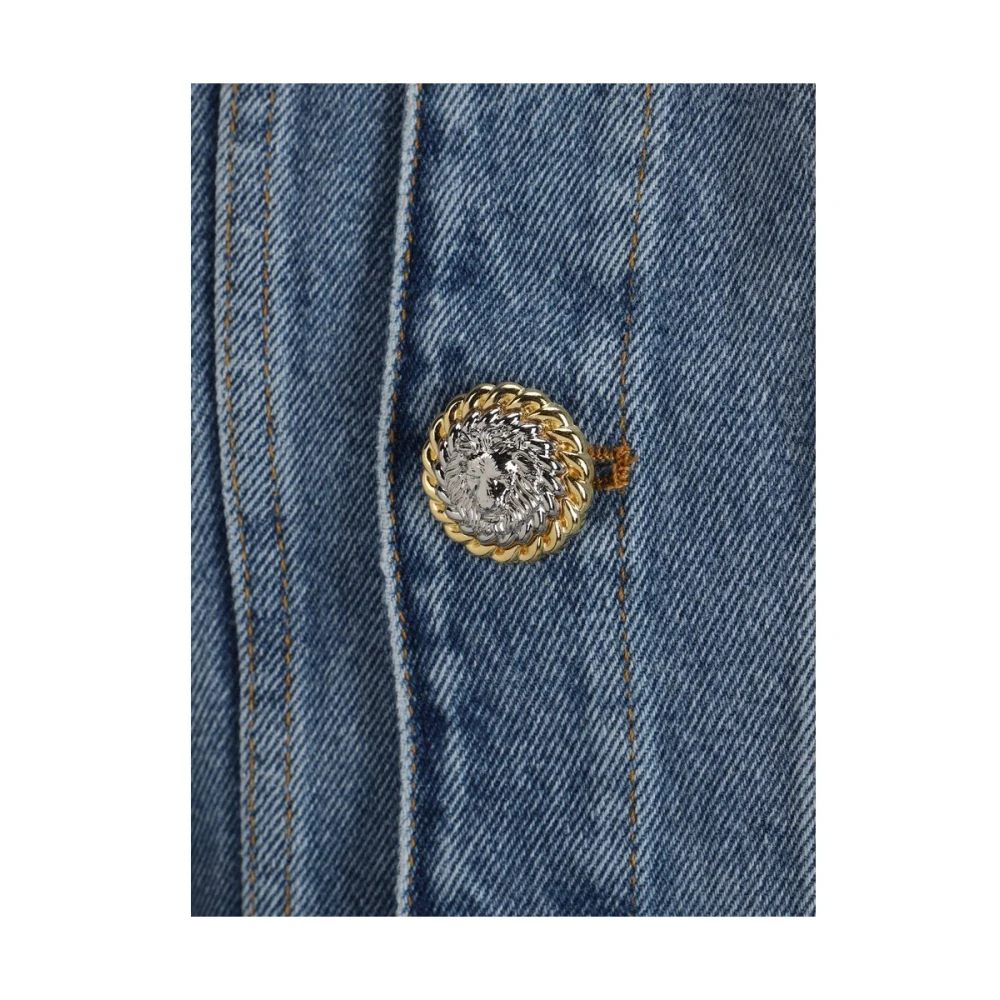 Balmain Klassieke Denim Jack met knoopsluiting Blue Dames