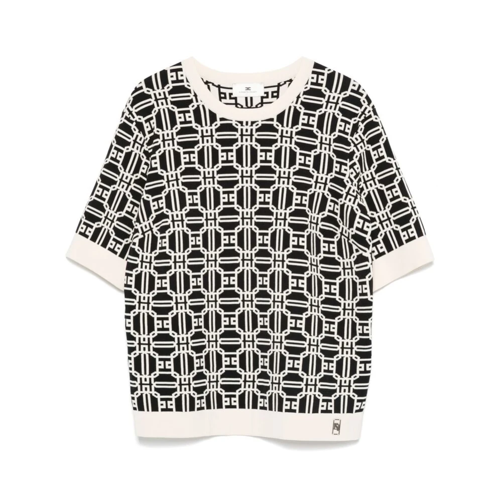 Elisabetta Franchi Gebreide Jacquard Ronde Hals Sweater Multicolor Dames