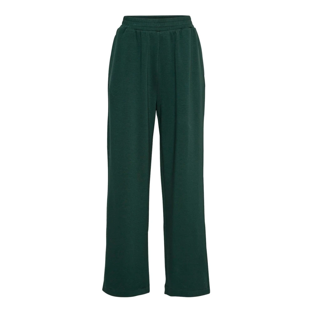 moss copenhagen Groene wide leg sweatpants met elastische taille Edilina Ima Green Dames