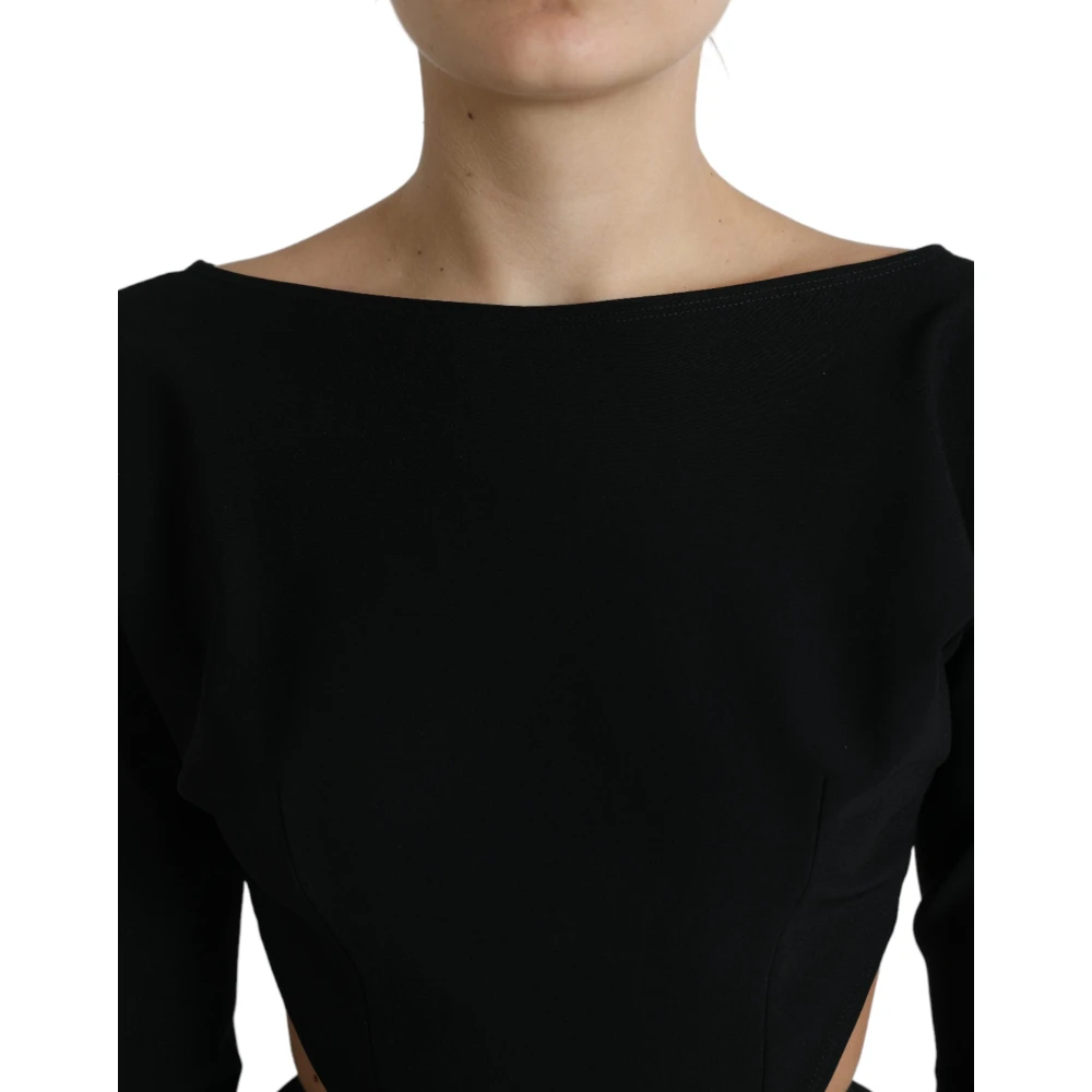 Dolce & Gabbana Zwart Cut-Out A-Lijn Mini Jurk Black Dames