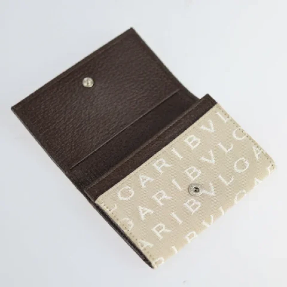 Bvlgari Vintage Pre-owned Canvas wallets Beige Dames