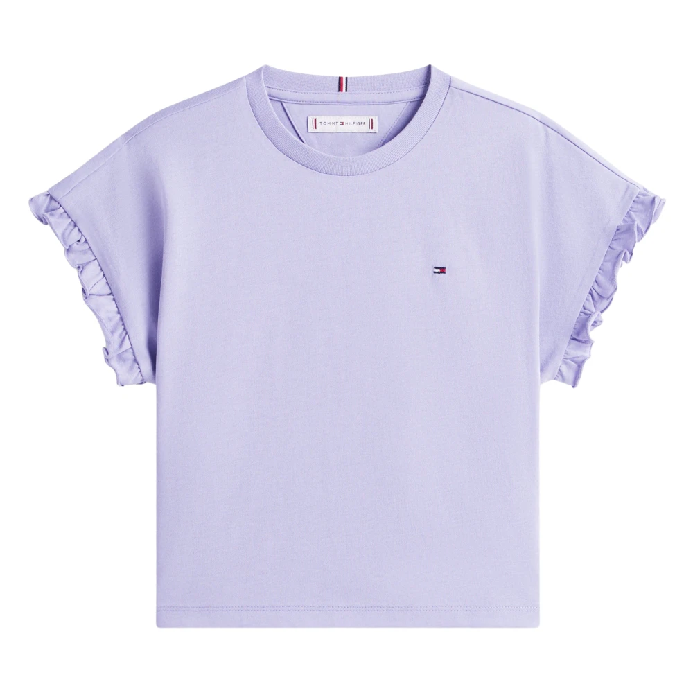 Tommy Hilfiger Girls Purple Kids Short Sleeve T-Shirts, 14 Y, Essential Top