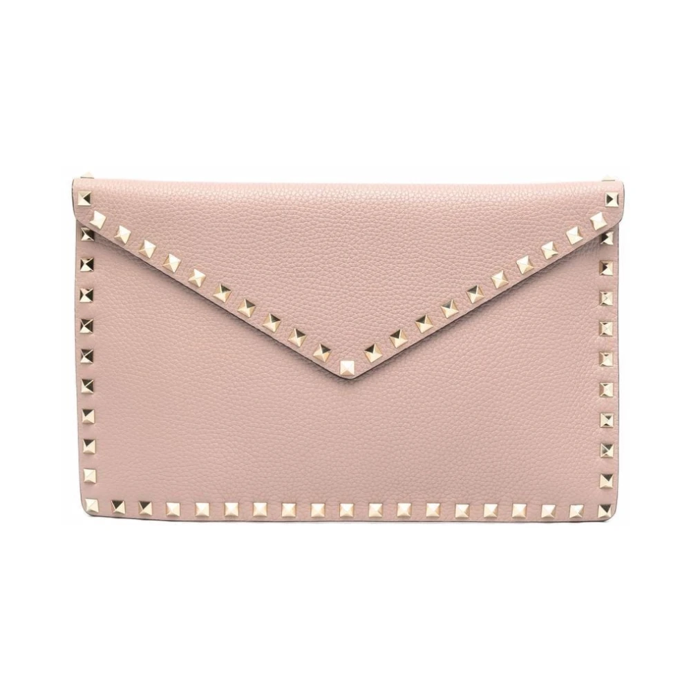 Valentino Garavani Rockstud Envelope Tas met Gouden Details Pink Dames