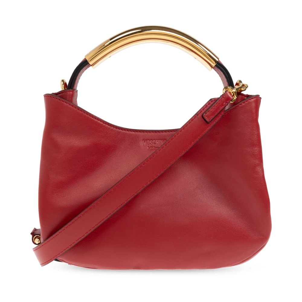 Moschino Rode leren schoudertas met magnetische sluiting Red Dames