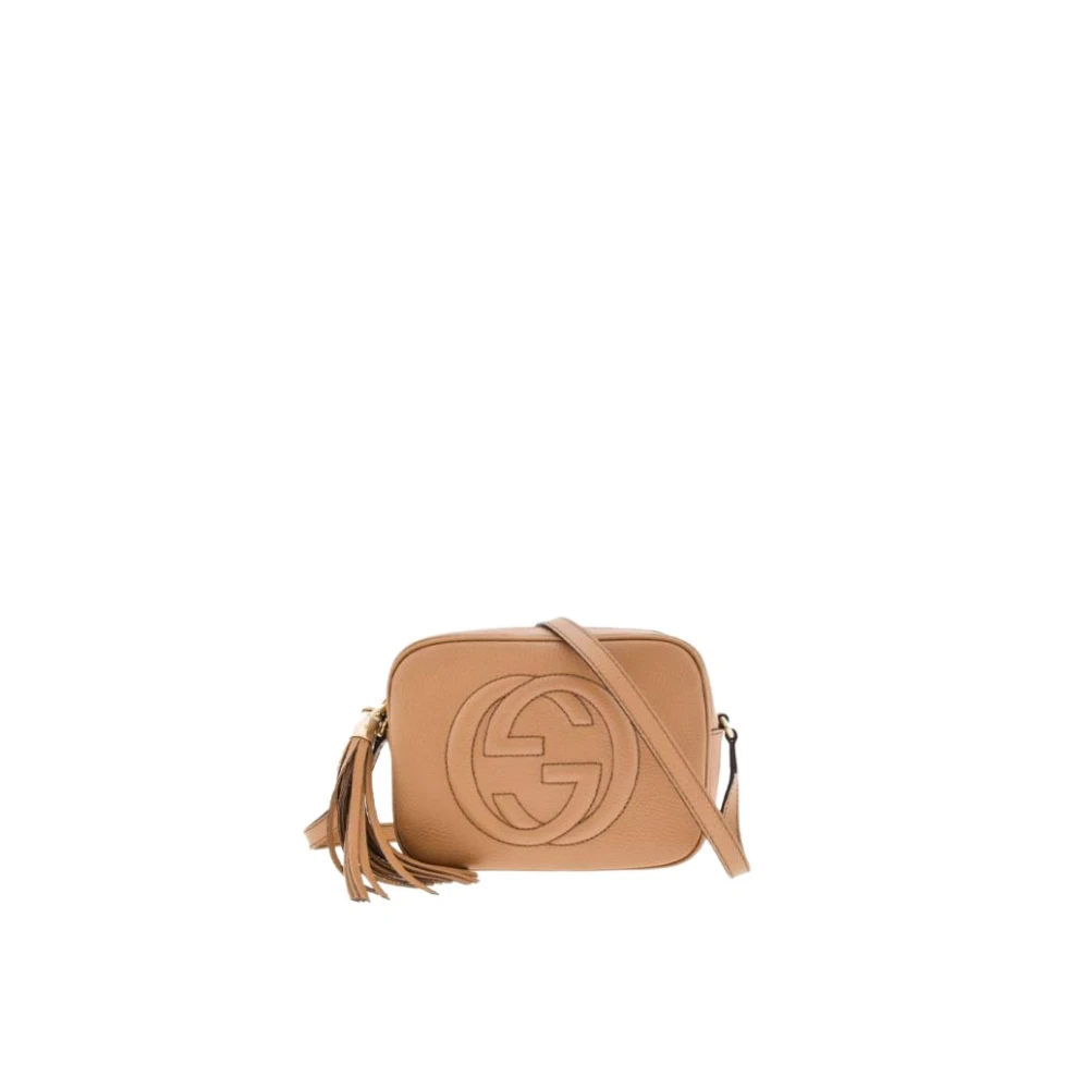 Gucci Soho Bandolier Camel Lederen Schoudertas Brown Dames