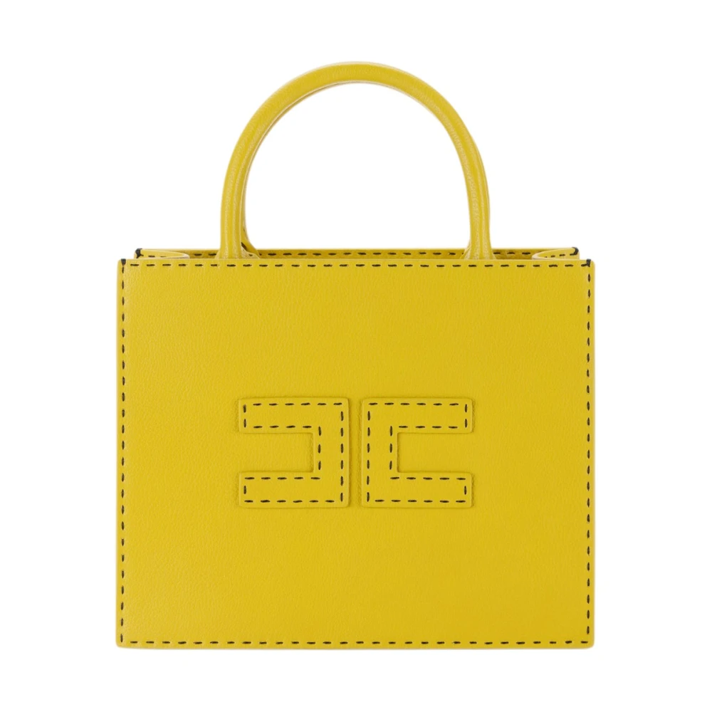 Elisabetta Franchi Poeder Lurex Blend Mini Jurk Yellow Dames