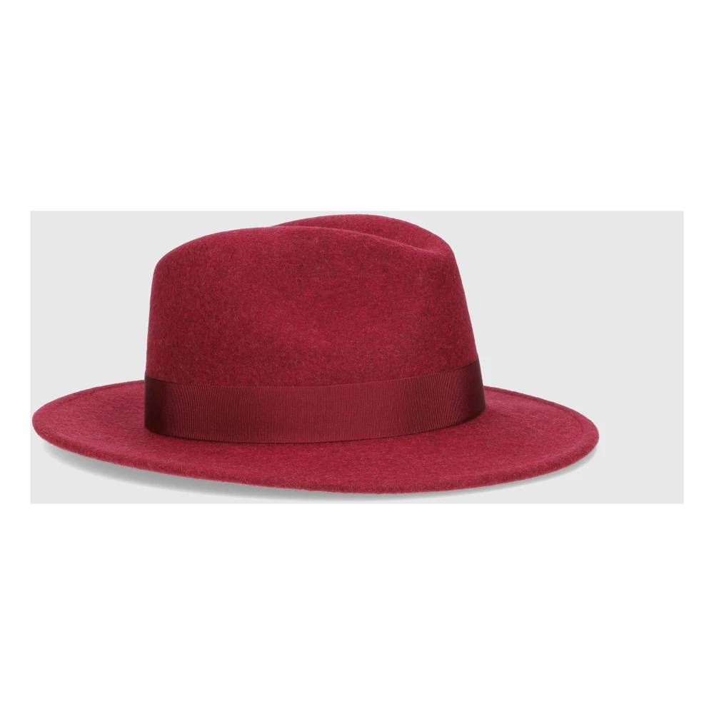 Borsalino Macho Wool Felt Fedora Hat Red Heren