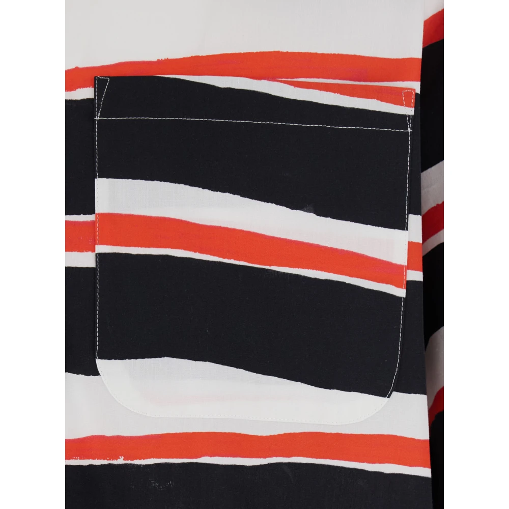 Msgm Rood Gestreept Katoenen Overhemd Multicolor Heren