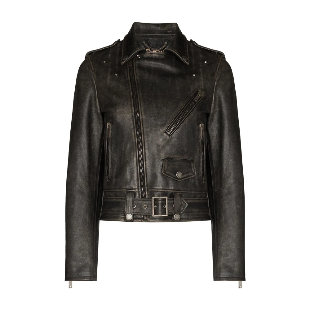 Golden Goose Women's Black Leather Jackets, S, Leather Jacket For