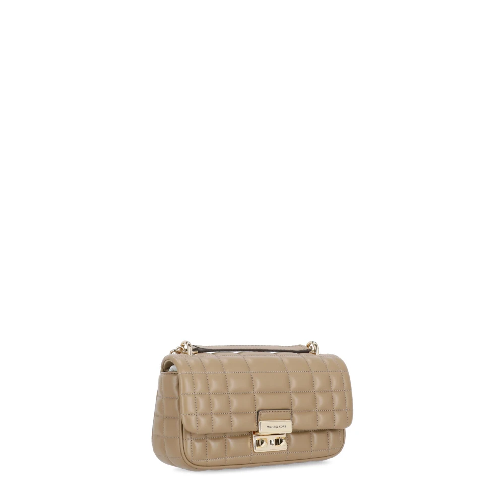 Michael Kors Bruine leren schoudertas met klep Brown Dames