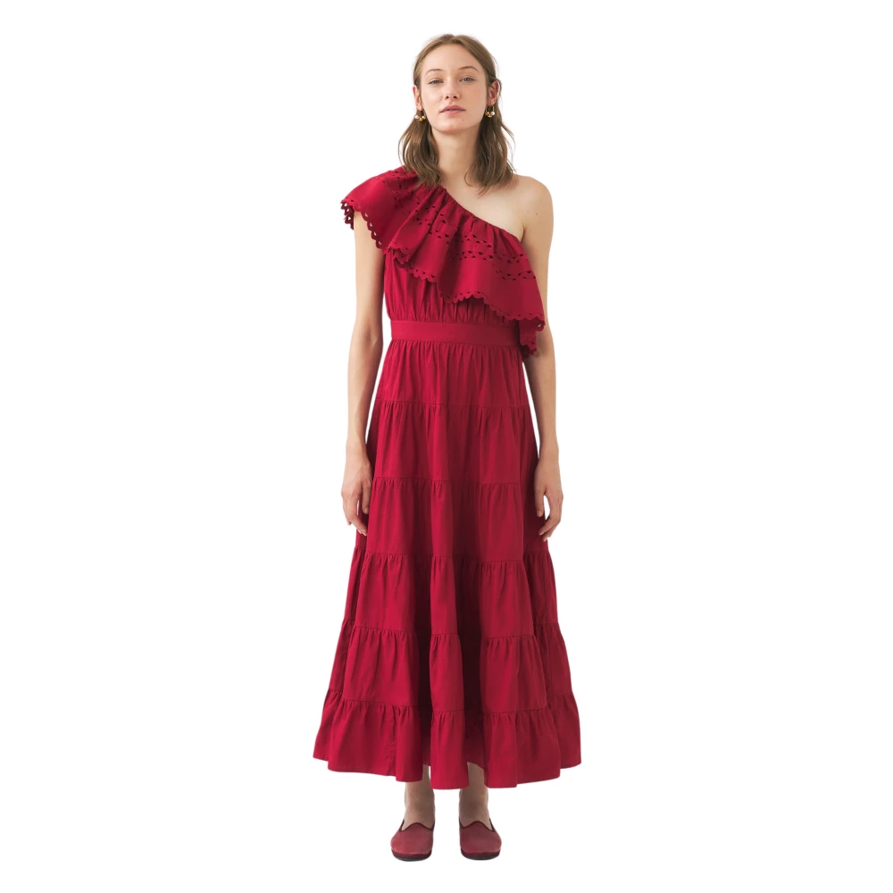 Antik batik Asymmetrische maxi-jurk Rodo Red Dames