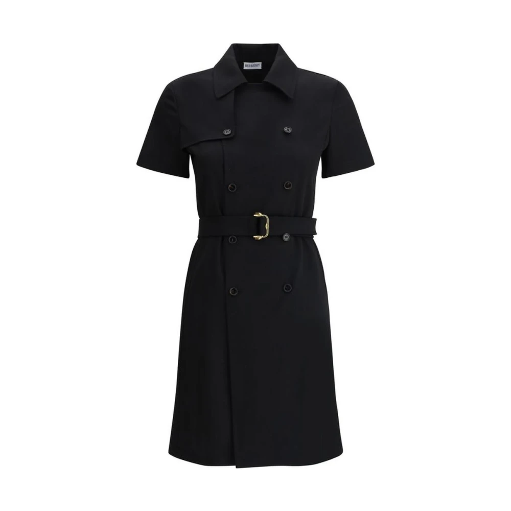 Burberry Elegant Midi Klänning Stil Black, Dam