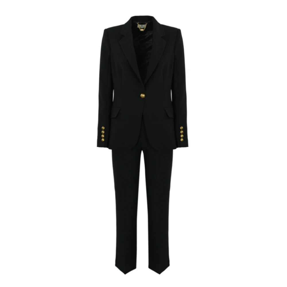 Elisabetta Franchi Zwart Stretch Crêpe Pak Flare Zoom Black Dames