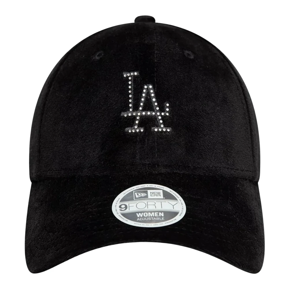 new era Zwarte Dodgers Diamante Velours Pet Black Heren