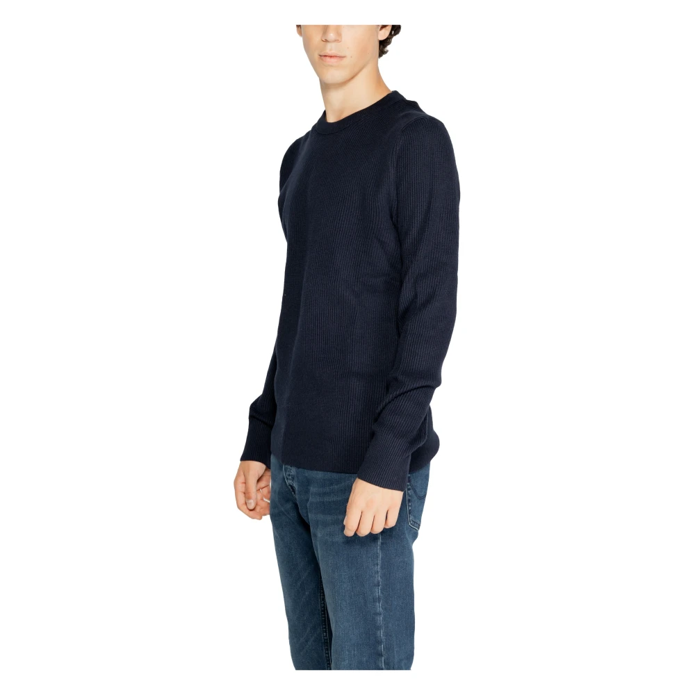 jack & jones Blauwe Gebreide Ronde Hals Trui Mannen Blue Heren