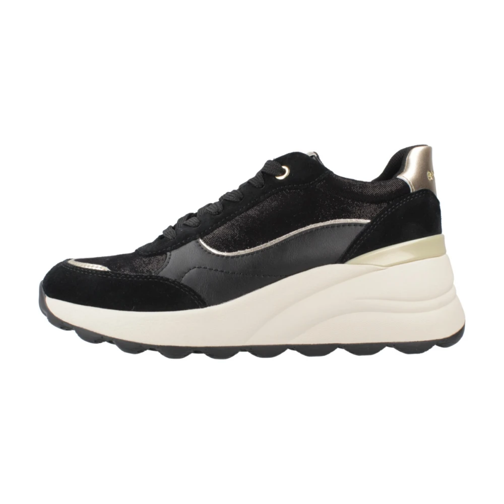 Geox Kvinno Svart Skor Dam, 39 Eu, Sfäriska Sneakers