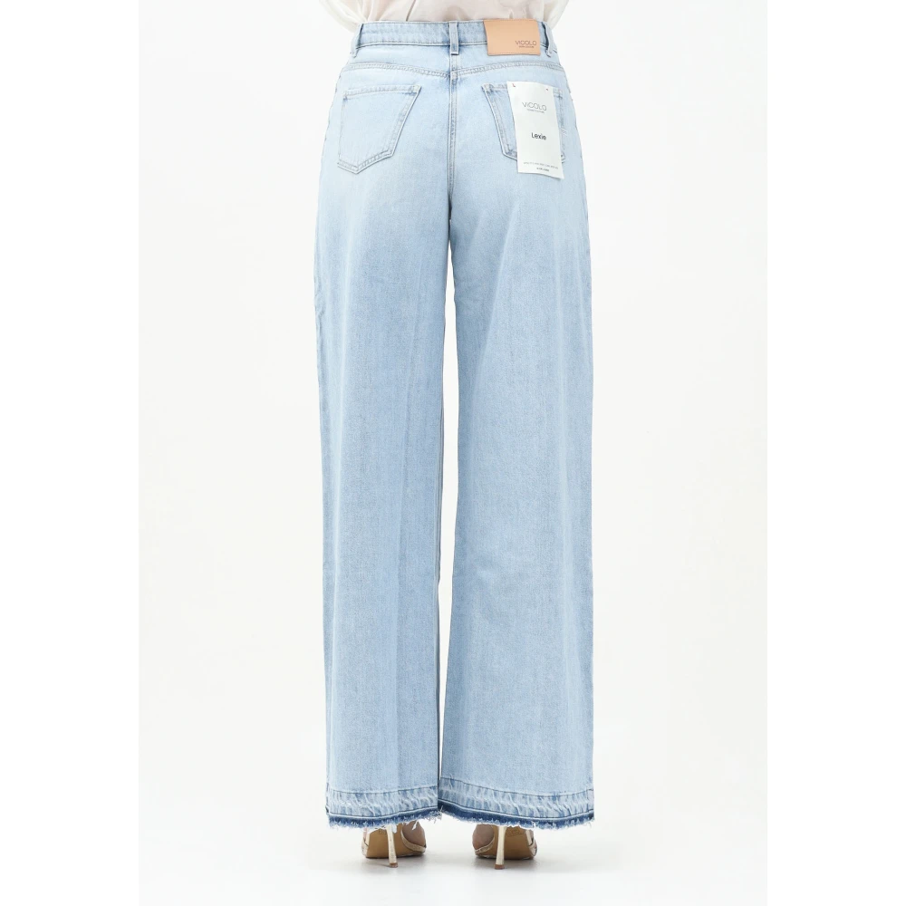 ViCOLO Lichte Denim Flared Enkel Jeans Blue Dames