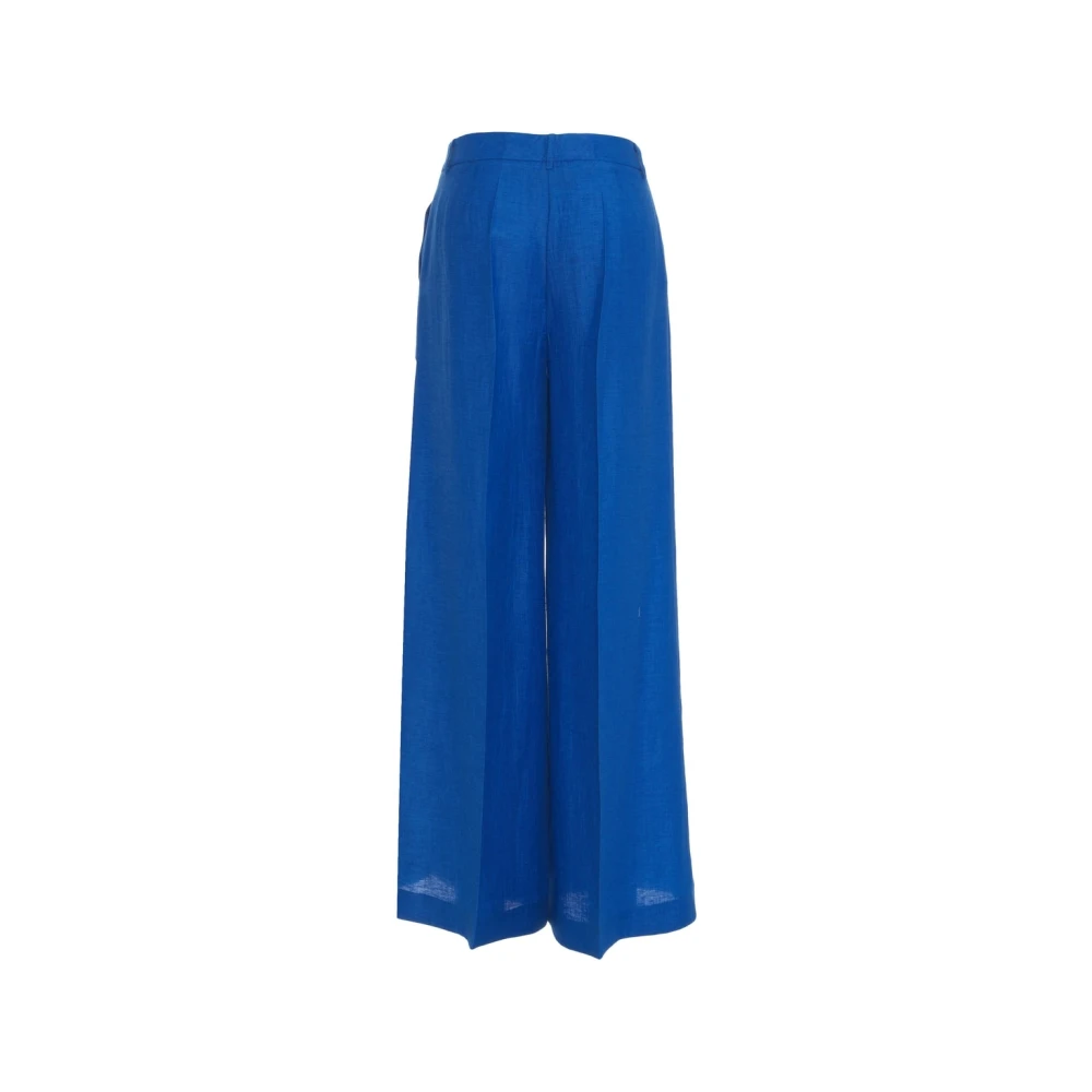 Kaos Blauwe Wijde Linnen Broek Blue Dames