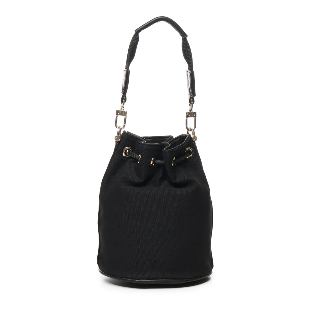 V73 Canvas Schoudertas met Trekkoordsluiting Black Dames