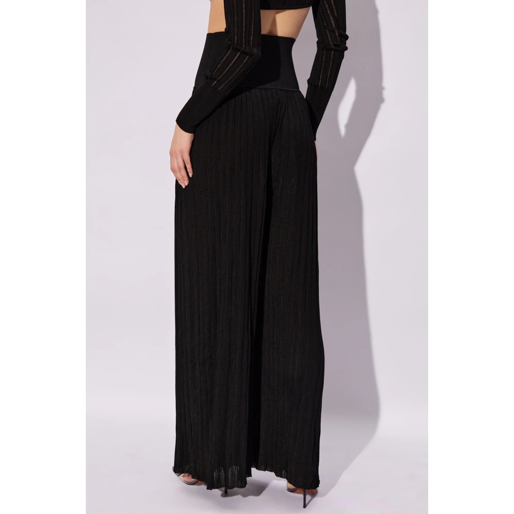 Alaïa Gestreepte broek Black Dames