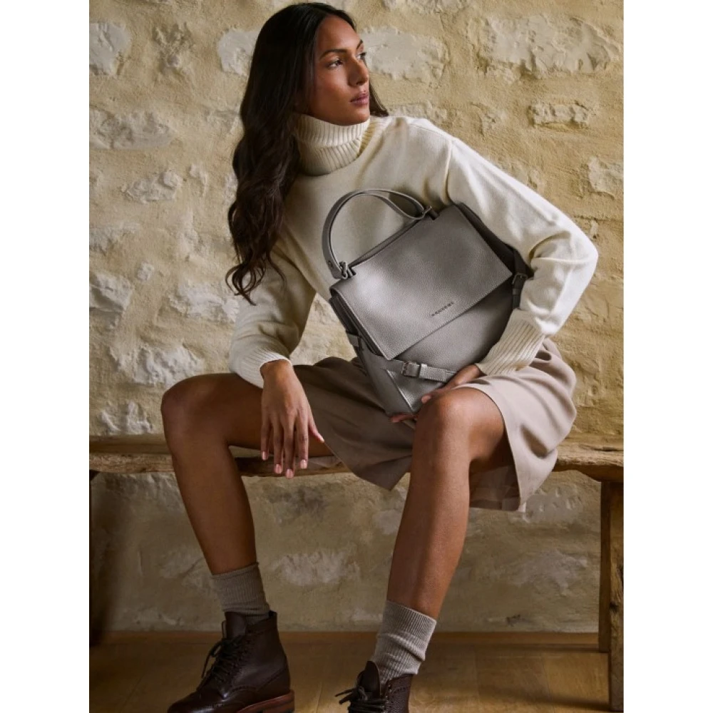 Orciani Medium Sense Leren Handtas Gray Dames