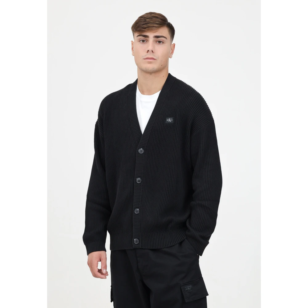 Calvin Klein Jeans Zwart Vest Trui Klassiek Ontwerp Black Heren