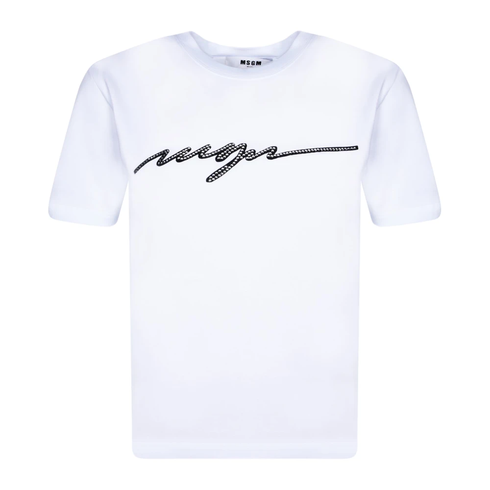 Msgm Wit Ronde hals T-shirt Chic Stijl White Dames