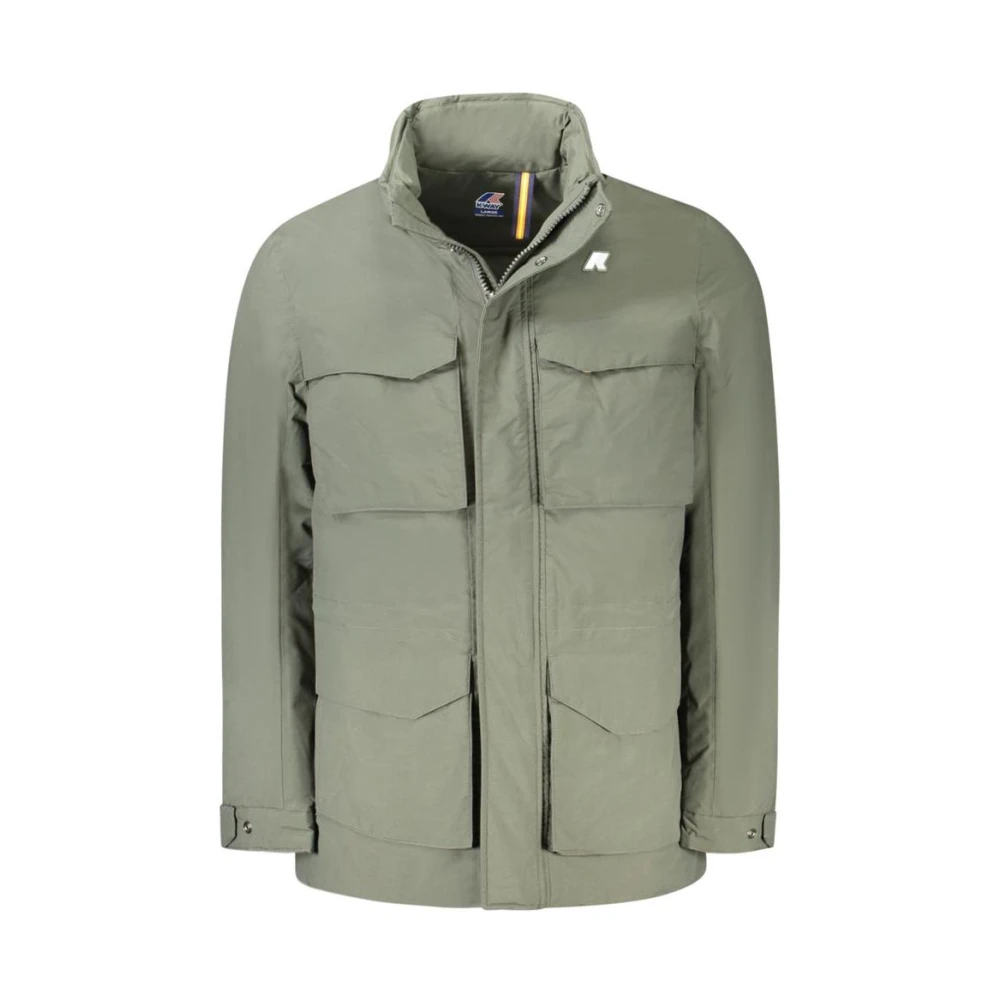 K-way Groene Militaire Jas Stijl Mix Green Heren