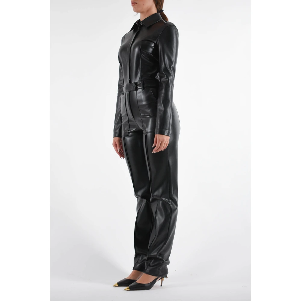 PATRIZIA PEPE Imitatie leren rits shirt jas Black Dames